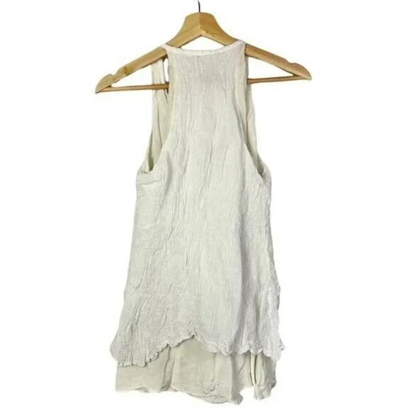Elizabeth and James Ivory White Tie Front Silk Chiffon Tank Top XS - Picture 2 of 5